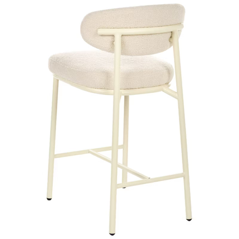 Barstol Sæt Unity Bouclé Lys Beige 2 Stk