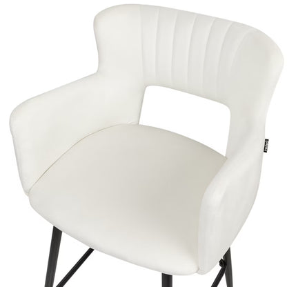Barstol Sanilac 51x44x91 cm Hvid Velour 2 Stk