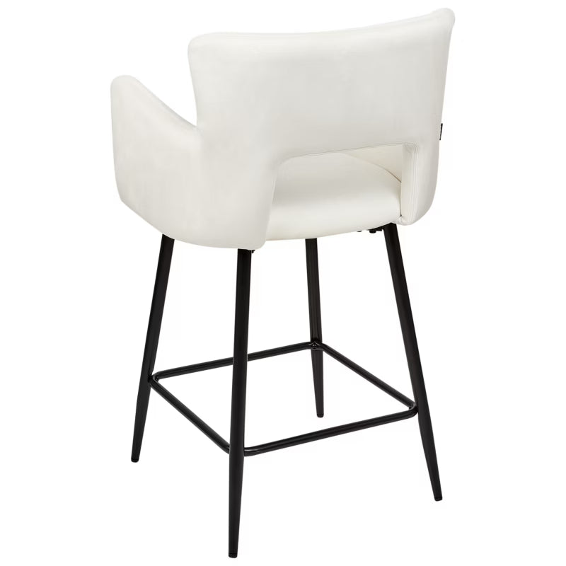 Barstol Sanilac 51x44x91 cm Hvid Velour 2 Stk