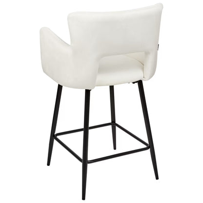 Barstol Sanilac 51x44x91 cm Hvid Velour 2 Stk