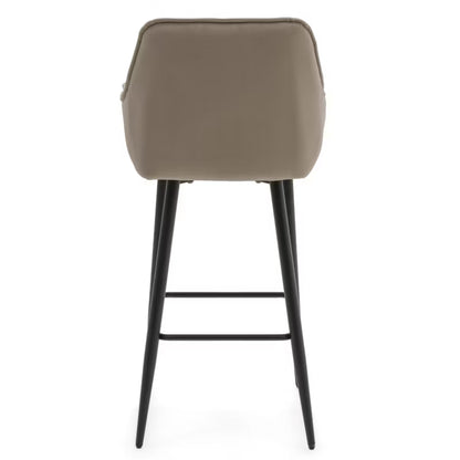 Barstol SIENA Mørk Beige Fløjl med Armlæn