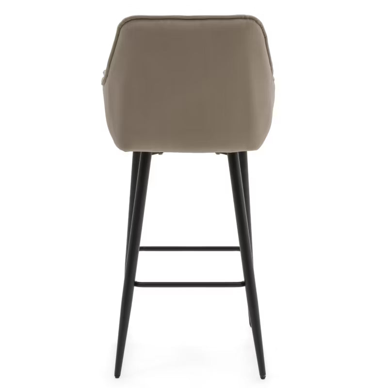 Barstol SIENA Mørk Beige Fløjl med Armlæn