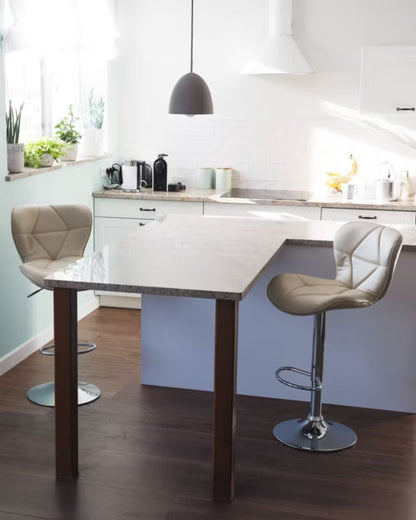 Barstol Valetta Drejelig Kunstlæder Lys Beige 2-Pak