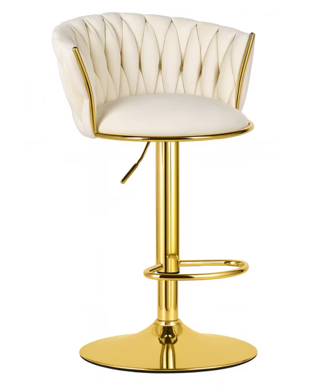 Barstol Velour 51x50 cm Beige med Guld Fod