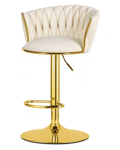Barstol Velour 51x50 cm Beige med Guld Fod