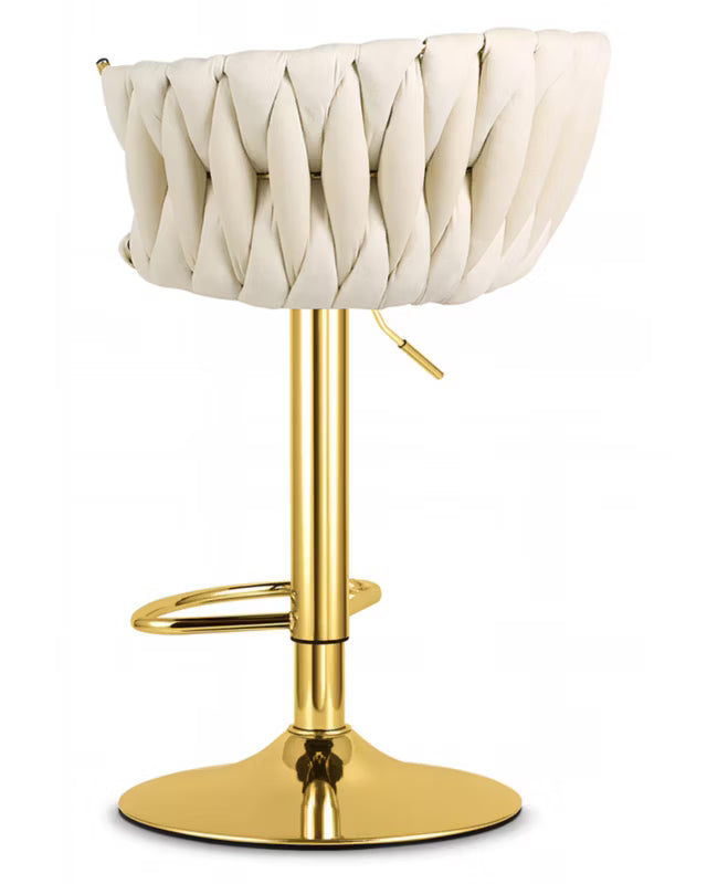 Barstol Velour 51x50 cm Beige med Guld Fod