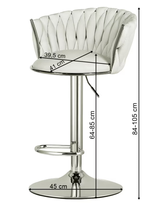 Barstol Velour 51x50 cm Beige med Guld Fod
