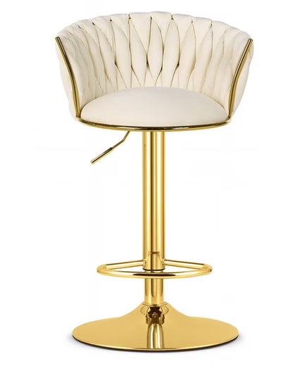 Barstol Velour 51x50 cm Beige med Guld Fod