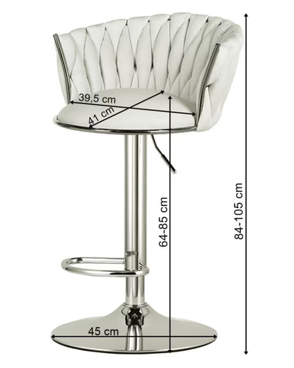 Barstol Velour 51x50 cm Beige med Guld Fod