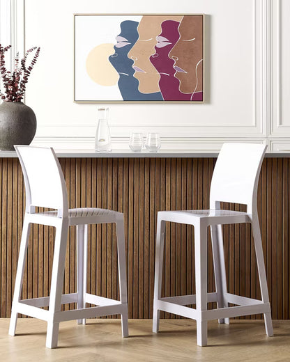 Barstol Wellington 41x48x99 cm Hvid 2 Stk