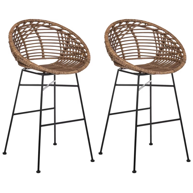 Barstol Windom 56x51x95 cm Brun Rattan Sæt med 2