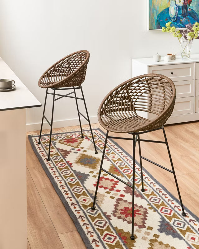 Barstol Windom 56x51x95 cm Brun Rattan Sæt med 2