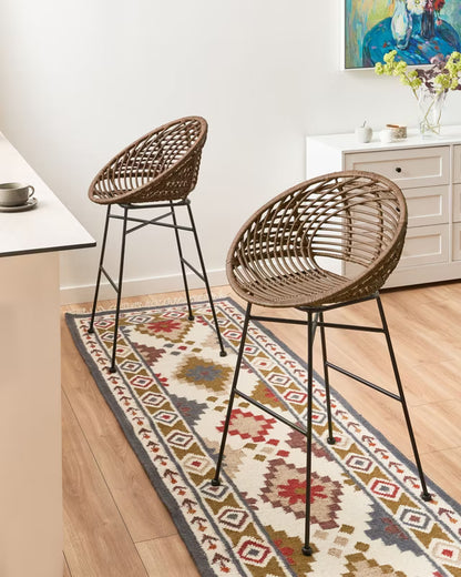 Barstol Windom 56x51x95 cm Brun Rattan Sæt med 2