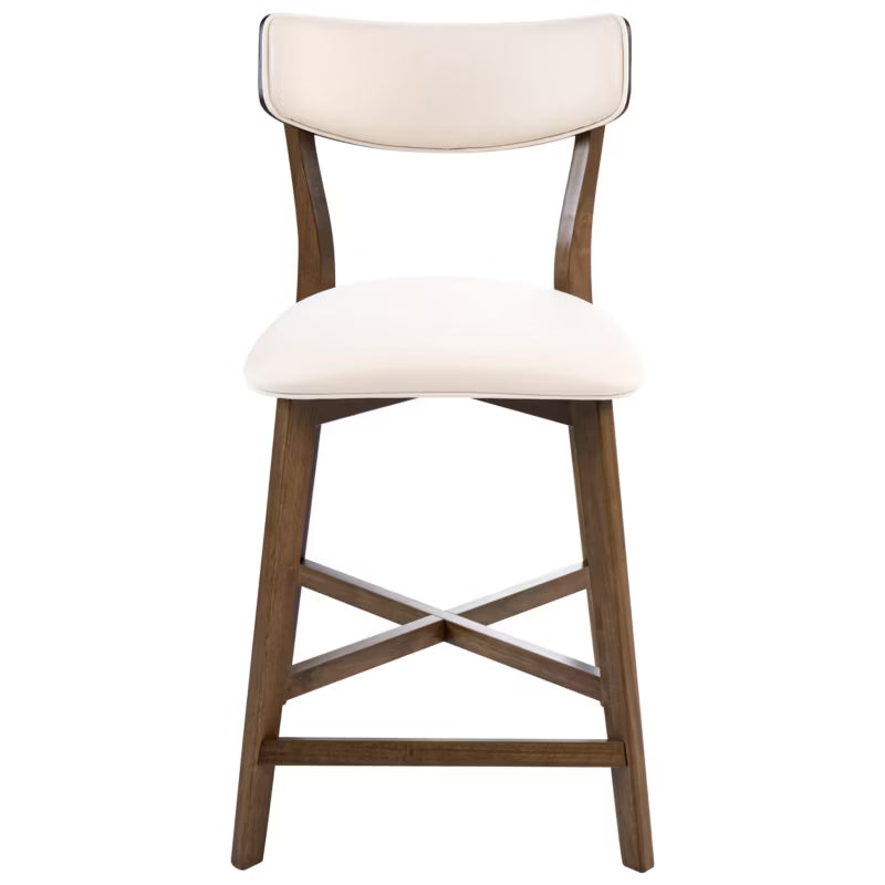 Barstol Yuma 50x54 cm Hvid og Brun 2 Stk