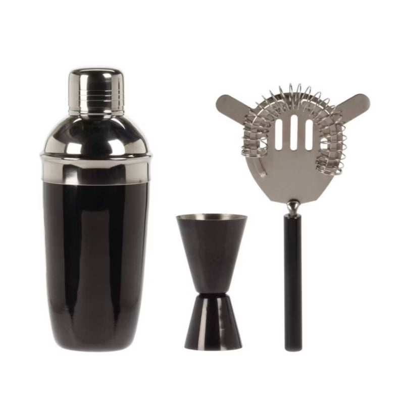 Bartendersæt 5 Dele 500 ml Sort Blank Rustfrit Stål