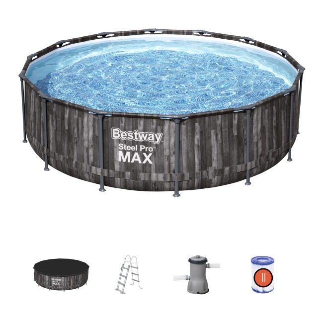 Bestway stelpool 4,27 x 1,07 m i murstensdesign