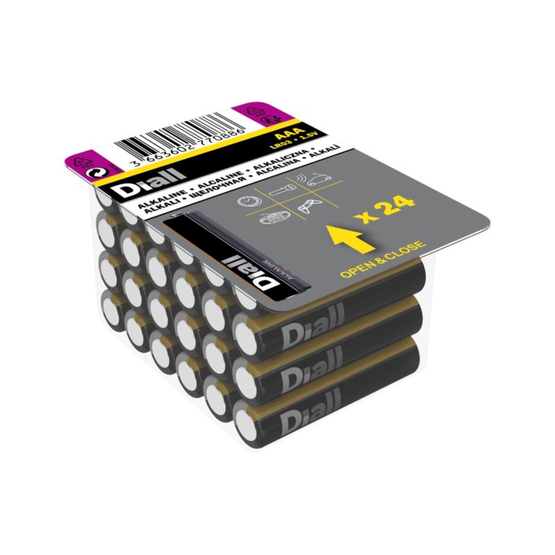 AAA-batterier Diall Big Box 24 stk.