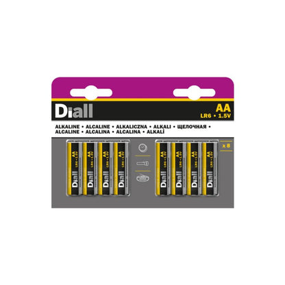 Alkalisk Batteri Diall AA 8 Stk. 1,5 V 2,6 Ah