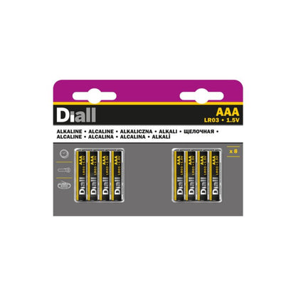 Diall AAA alkalisk batteri, 8 stk.