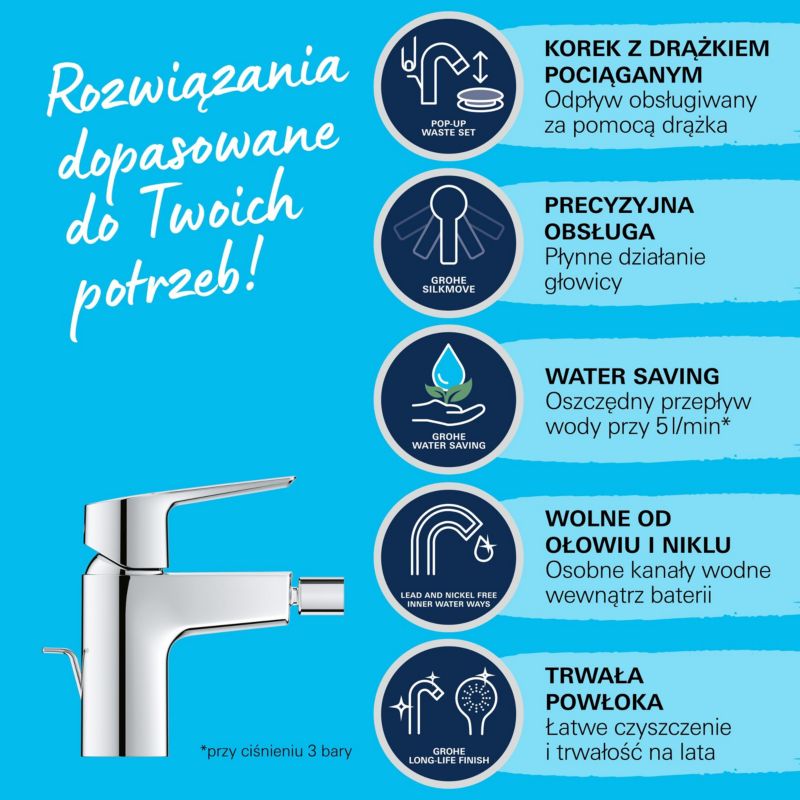 Bidetarmatur Start QuickFix 14,7 cm Krom 4005176624230