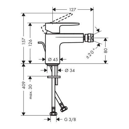 Hansgrohe Blend bidetbatteri mat-sort