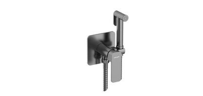 Bidetbatteri til Indbygning Gun Metal 120 mm Dybde