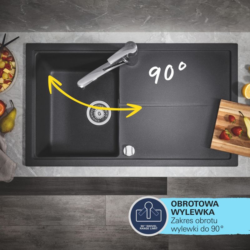 GROHE Start køkkenarmatur med udtrækkelig tud i mat-sort finish