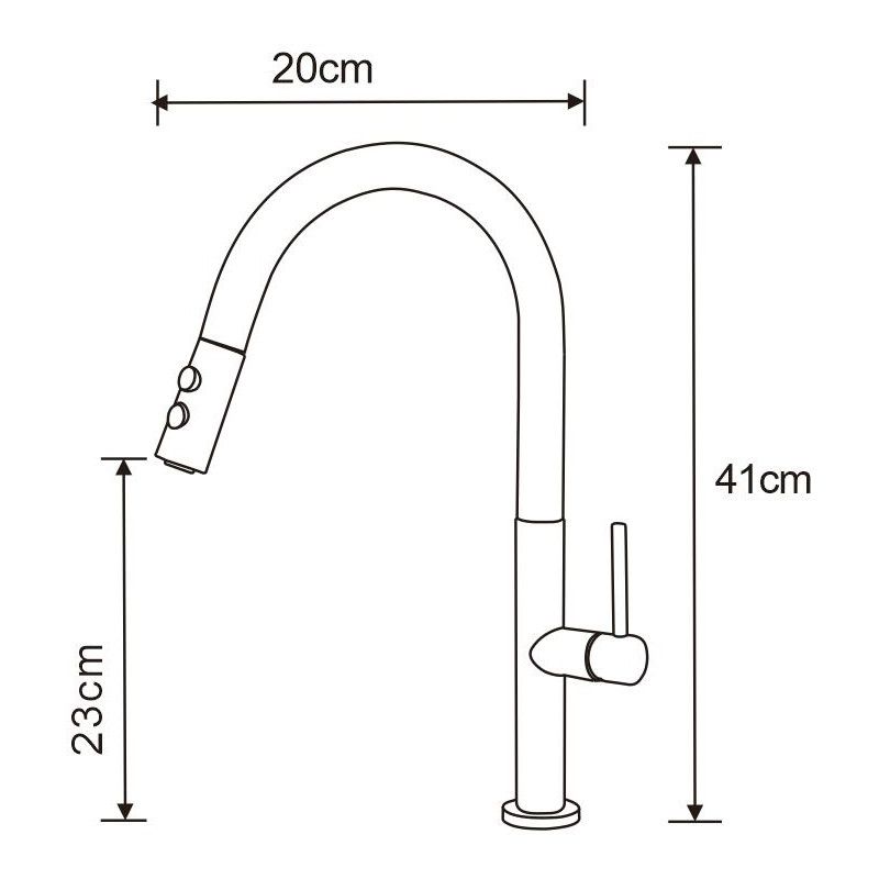 Mexen Ava køkkenarmatur med udtrækkelig tud, hvid/guld