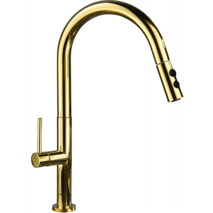 Mexen Ava køkkenarmatur i guld med udtrækkelig tud, 41 cm