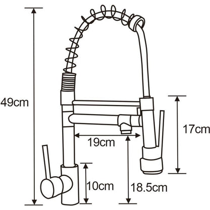 Mexen Corina køkkenarmatur i guld med udtrækkelig tud
