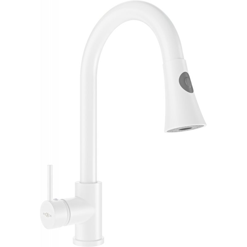 Mexen Elia køkkenarmatur i hvid med udtrækkelig tud, 1 stk.