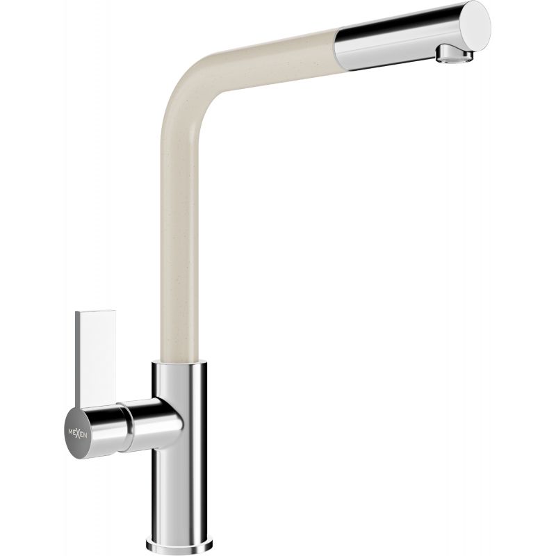 Mexen Flora køkkenarmatur i krom/beige med udtrækkelig tud