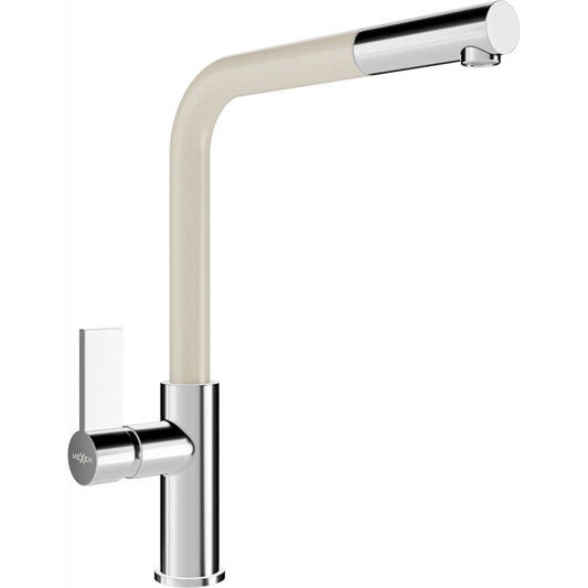 Mexen Flora køkkenarmatur i krom/beige med udtrækkelig tud