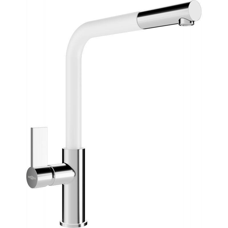 Mexen Flora køkkenarmatur med udtrækkelig tud, krom/hvid