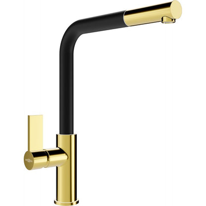 Mexen Flora køkkenarmatur, guld/sort, udtrækkelig tud