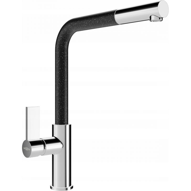 Mexen Flora køkkenarmatur med udtrækkelig tud, sort-krom