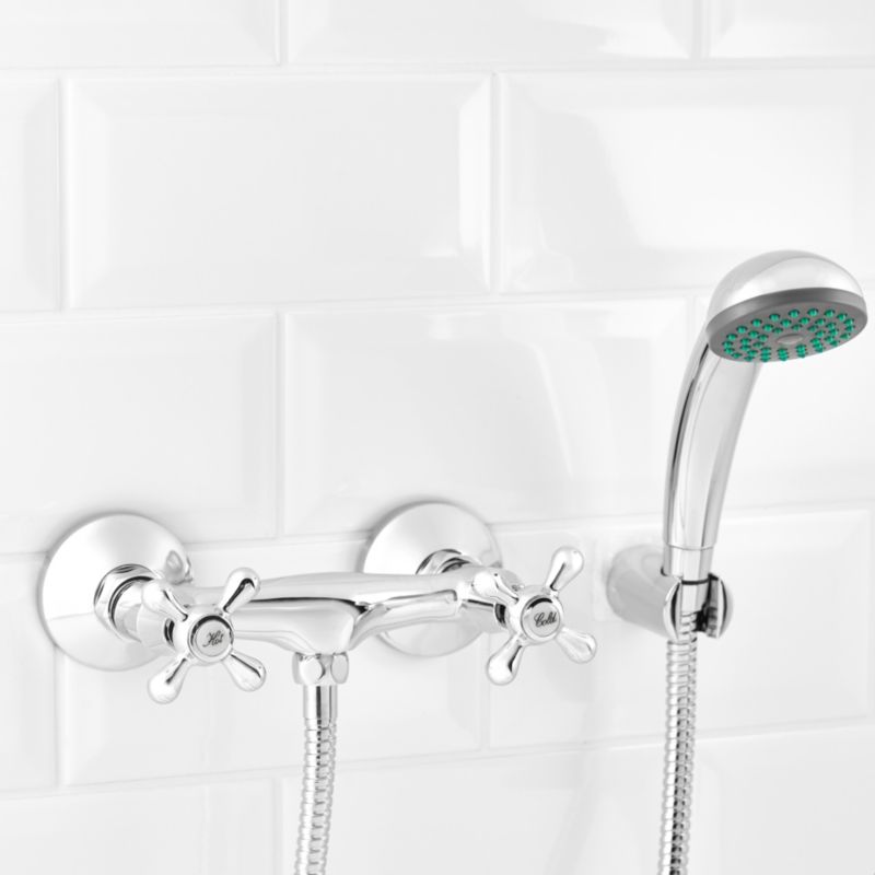 GoodHome Etel brusebatteri med håndbruser i krom