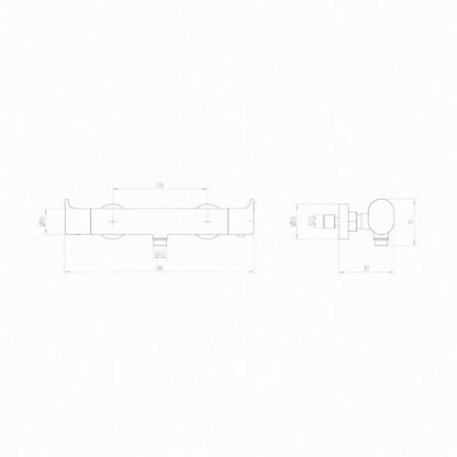 Termostatisk Brusebatteri Kentia Sort Mat 300 mm | 5063022513045