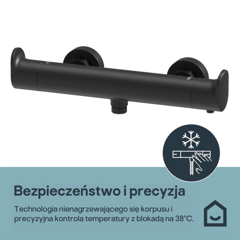 Termostatisk Brusebatteri Kentia Sort Mat 300 mm | 5063022513045