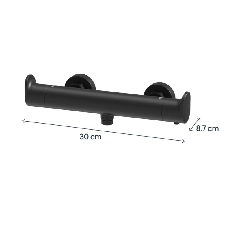 Termostatisk Brusebatteri Kentia Sort Mat 300 mm | 5063022513045