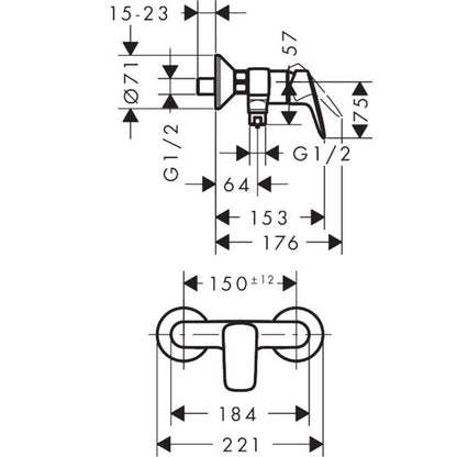 Batteri Bruser MyCube Vægmonteret Krom 4011097753300