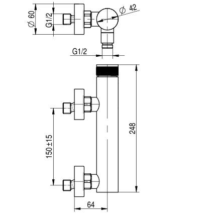 Brusearmatur Travis Satineret 260 mm