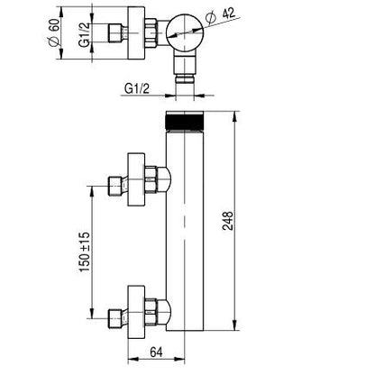 Brusearmatur Travis Satineret 260 mm