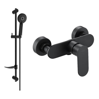 Sort brusebatteri med brusesæt Mexen Milo DF40 1 sæt