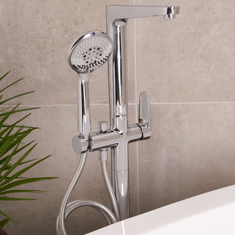 Gulvstående Badekararmatur Cavally 106,6 cm Sølv | 3663602299721