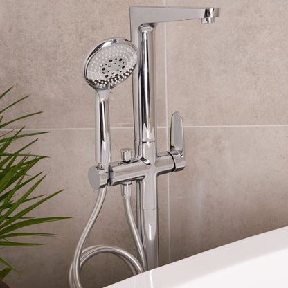 Gulvstående Badekararmatur Cavally 106,6 cm Sølv | 3663602299721