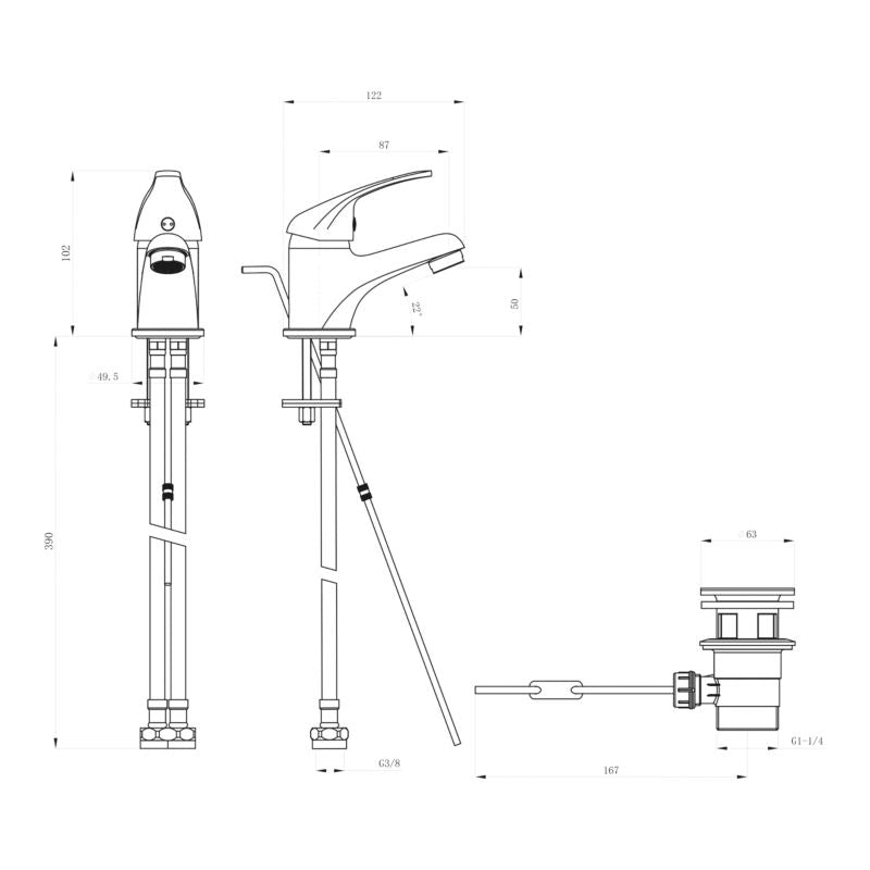 Badeværelsesarmatur Arborg Krom 102 mm