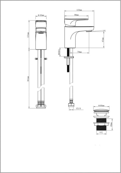 GoodHome Cavally S håndvaskarmatur
