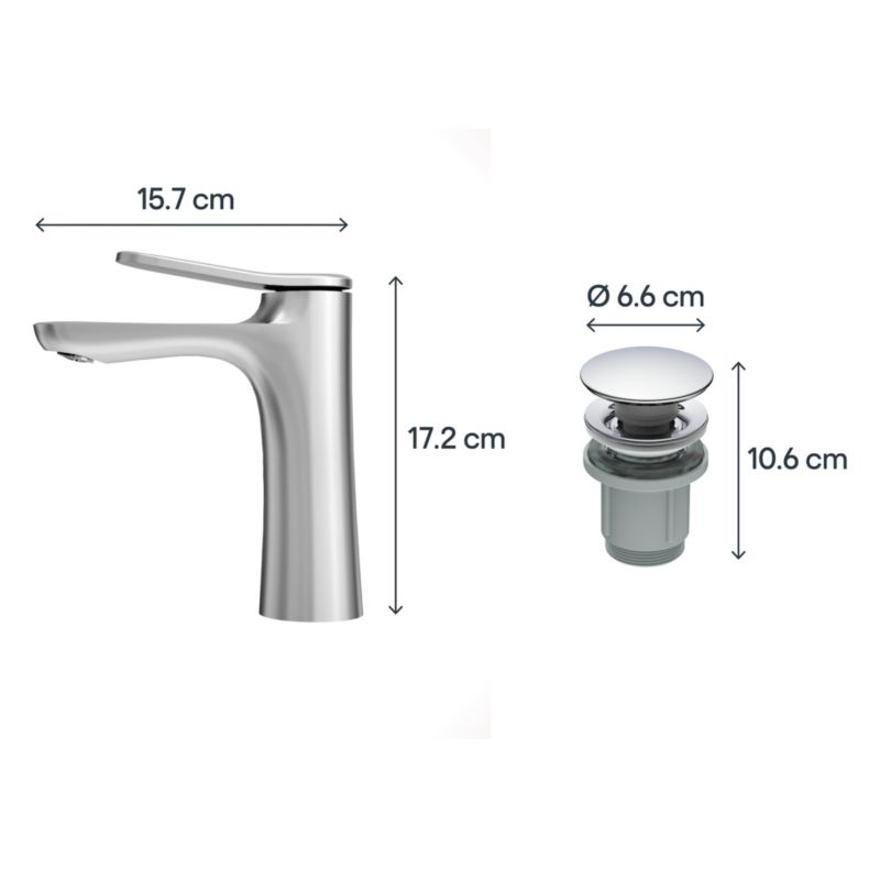 Badeværelsesarmatur Kentia M Krom 172 mm
