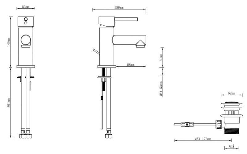 GoodHome Lazu krom håndvaskarmatur